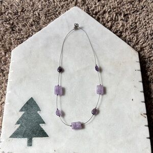 Elegant Purple Beaded Necklace - Amethyst-Tone